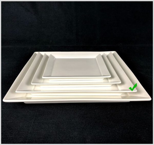 Assiette carrée 25 cm | Le Vaisselier, Location de vaisselle