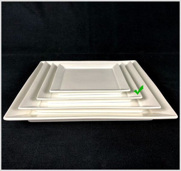 Assiette carrée 21 cm | Le Vaisselier, Location de vaisselle