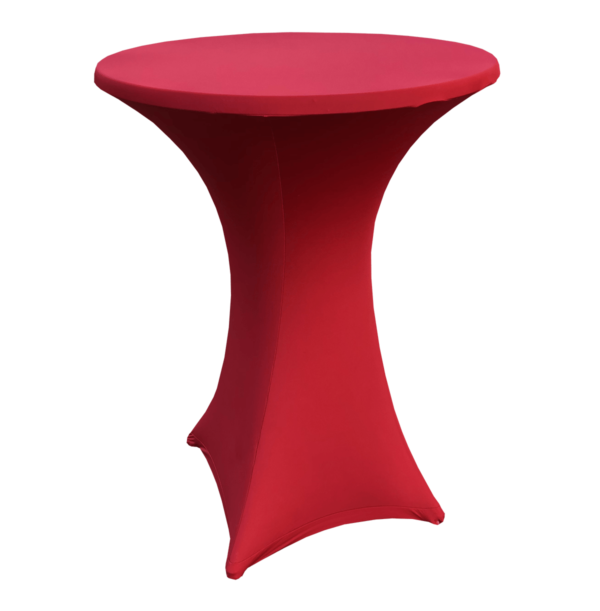 Housse table mange debout stretch rouge | Le Vaisselier, Location de vaisselle