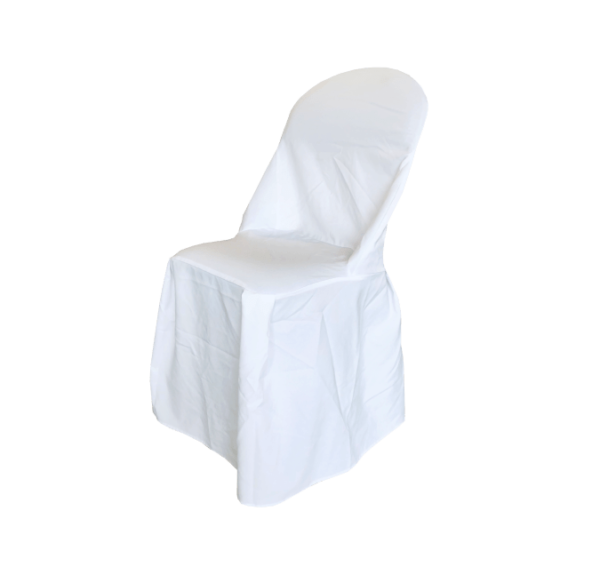 Housse blanche pour chaise pliante | Le Vaisselier, Location de vaisselle