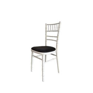 Chaise Natura blanche + galette noire 2 natura coussinnoir | Le Vaisselier, Location de vaisselle