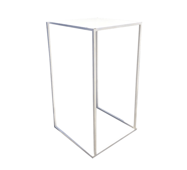 Table haute quadra blanche 60x60cm | Le Vaisselier, Location de vaisselle