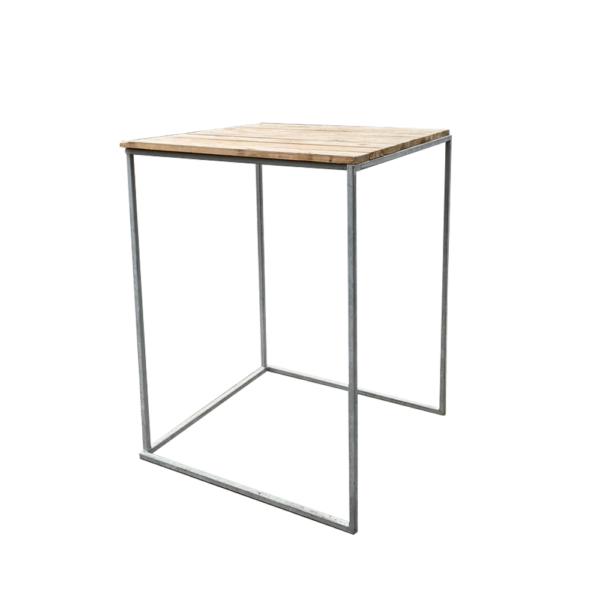 Table haute quadra 80cmx80cm - plateau en bois | Le Vaisselier, Location de vaisselle